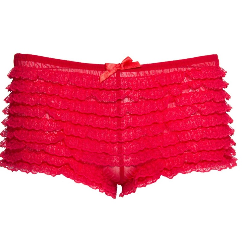 Ruched panty in red
