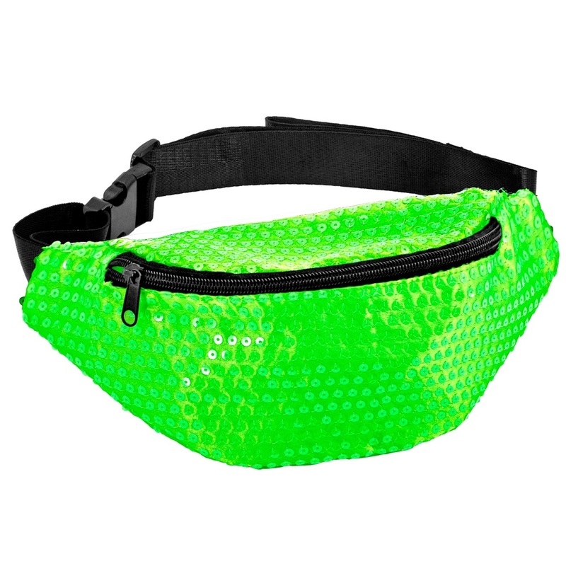 Sequin Belt Bag Neon Green