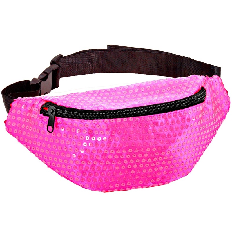 Sequin Belt Bag Neon Pink