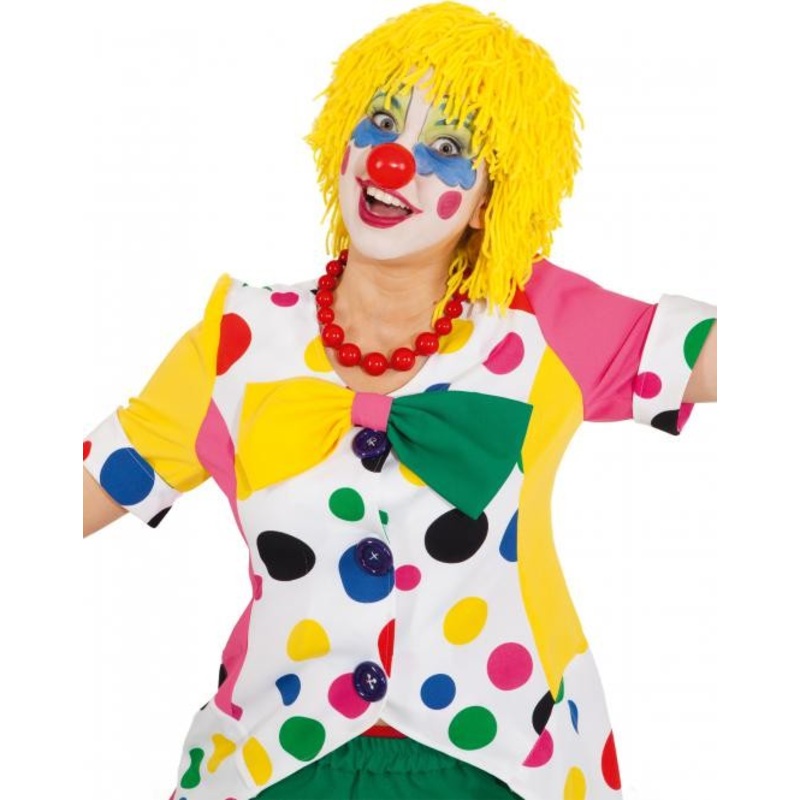 Shaggy noodle clown wig in yellow
