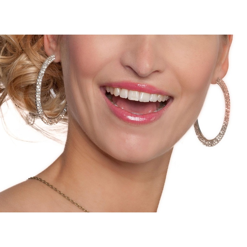 Shimmer rhinestone creoles