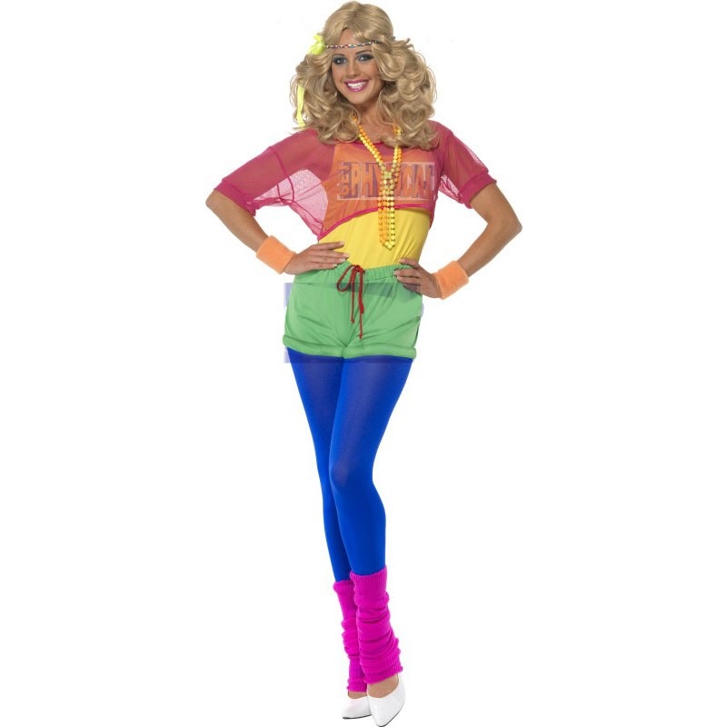 Sporty colorful aerobics costume XS