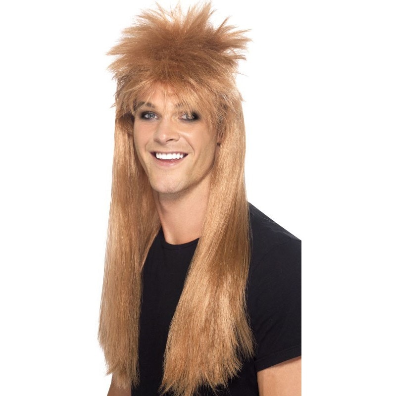 Steve mullet retro wig in brown