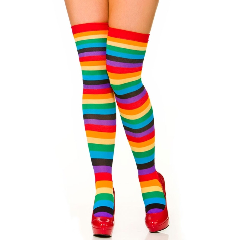 Thigh high stockings rainbow