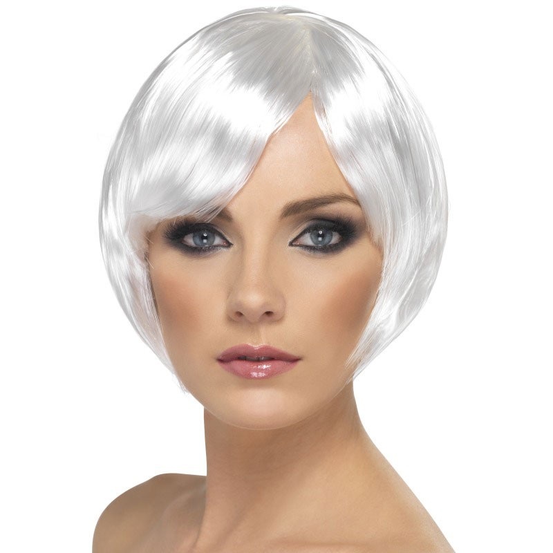 White wig with bangs naughty Tanja