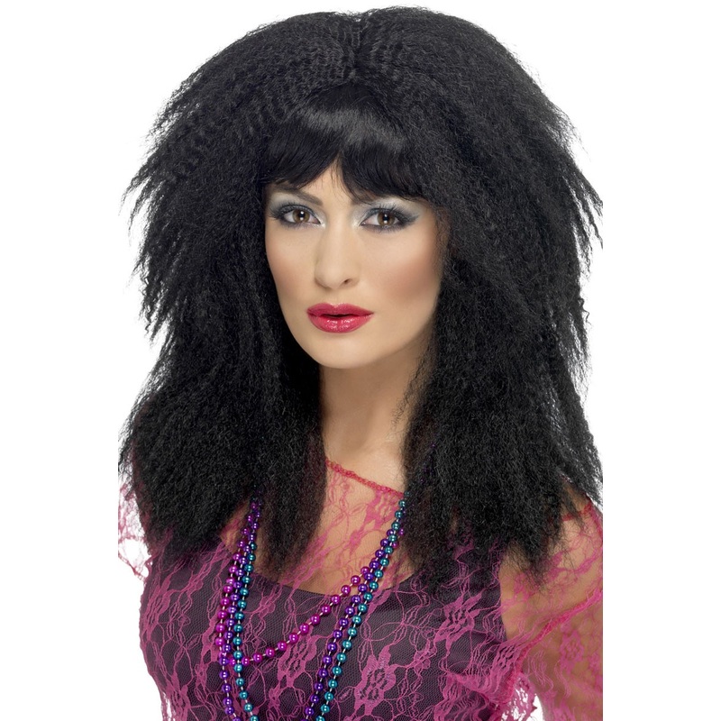 80s black frizzy wig