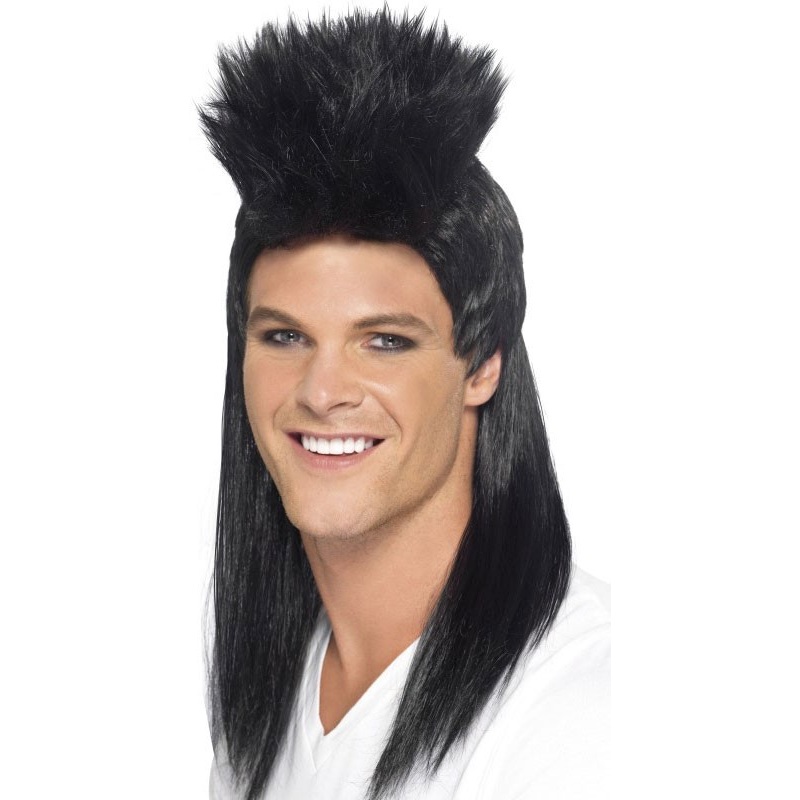 Black Henri mullet punk wig