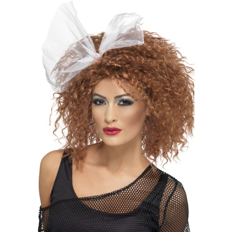 Brown Alona 80s curly wig