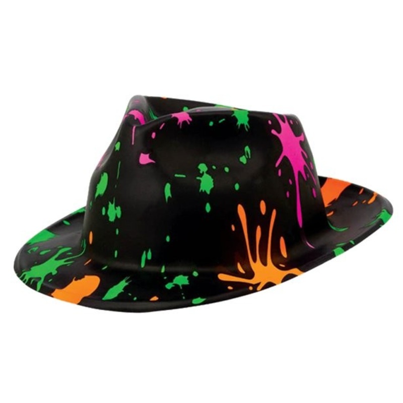 Color Splash 80s Fedora Hat 30 x 26cm