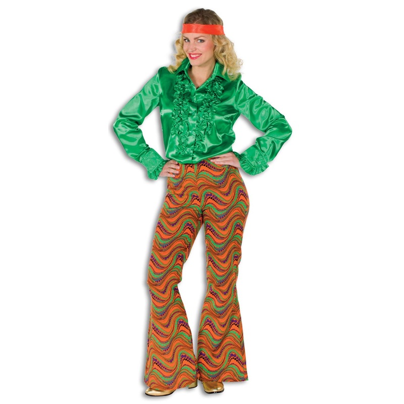 Colorful flower power flares for women 34