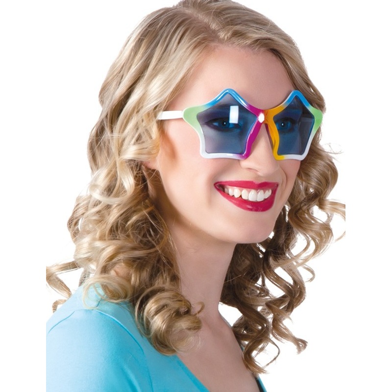 Colorful Rainbow Star party glasses