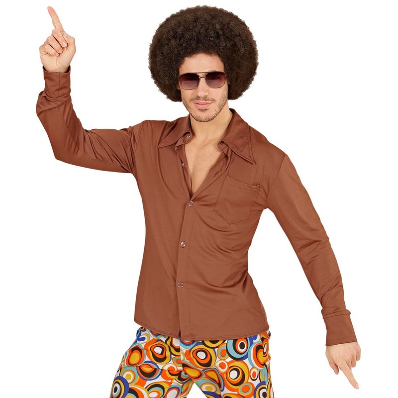 Disco men's shirt brown S-M