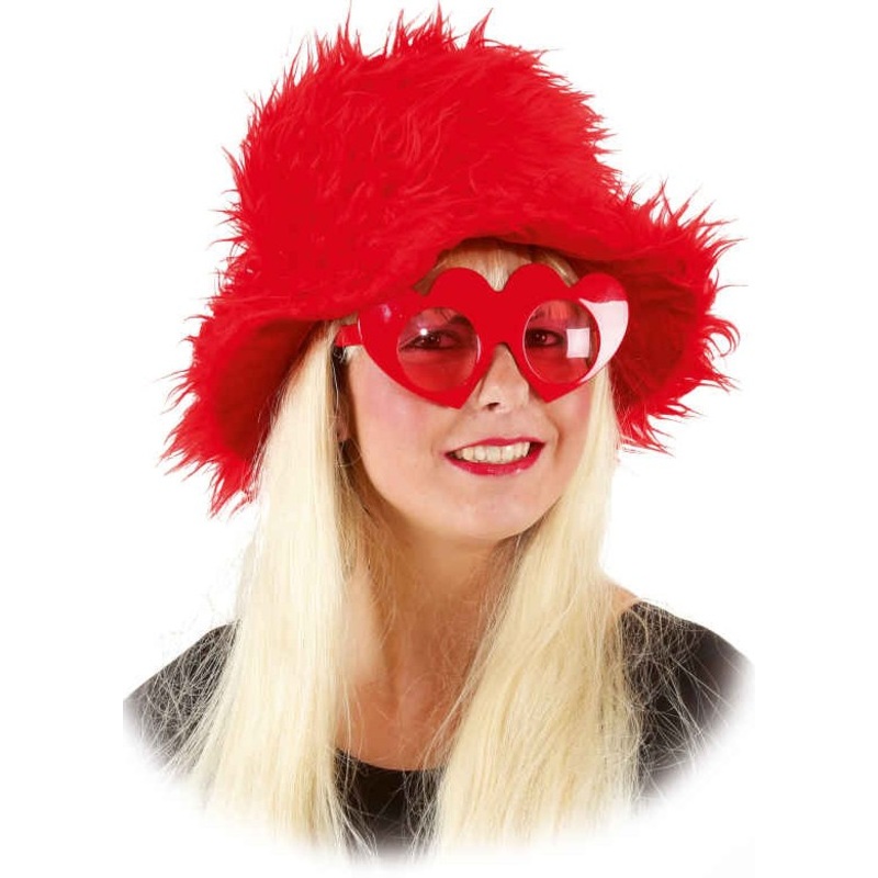 Red party fleece hat unisex