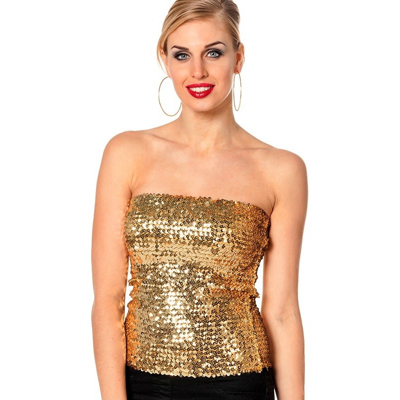 Strapless sequin top gold 38