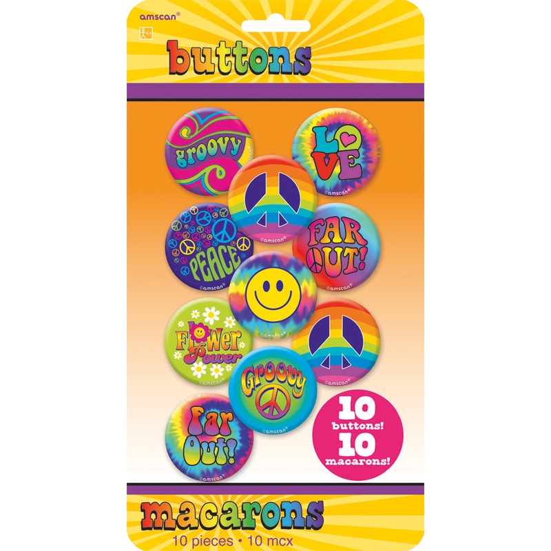 60s hippie button Be Groovy 10 pieces