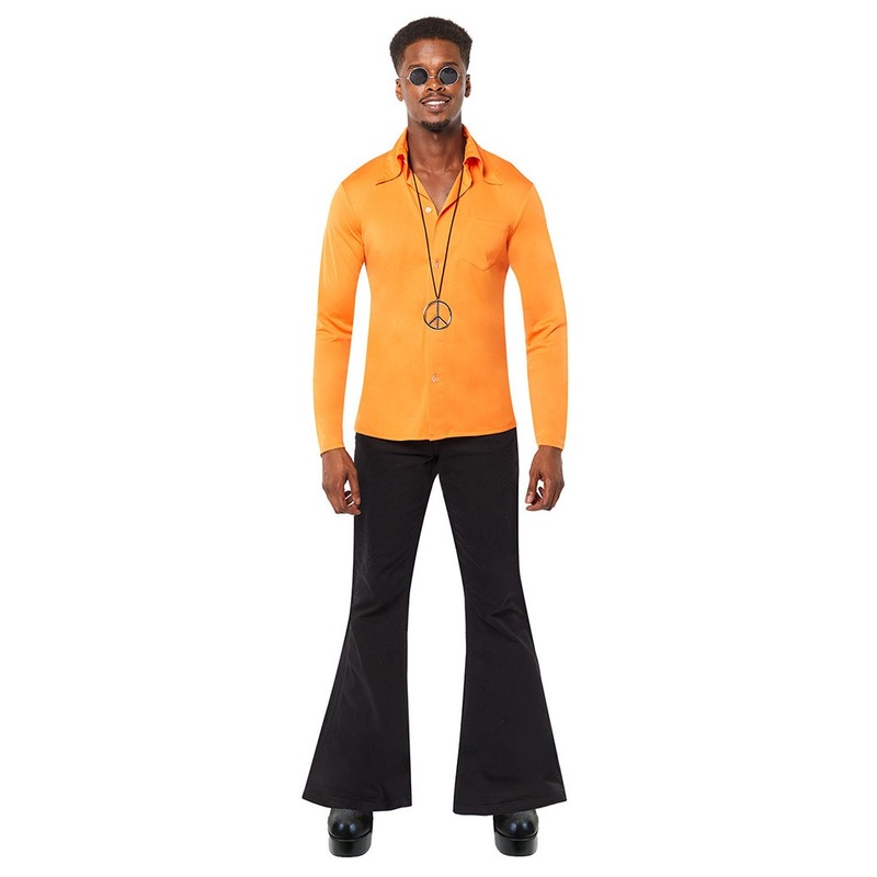 70's Hippie Shirt Orange Men's S