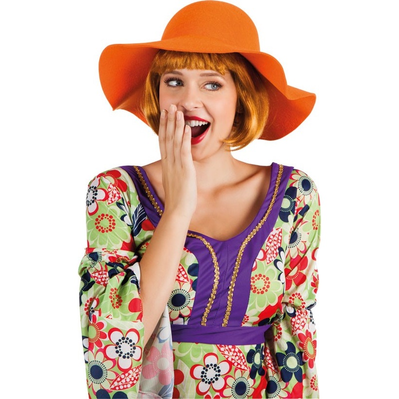 70s floppy hat in orange