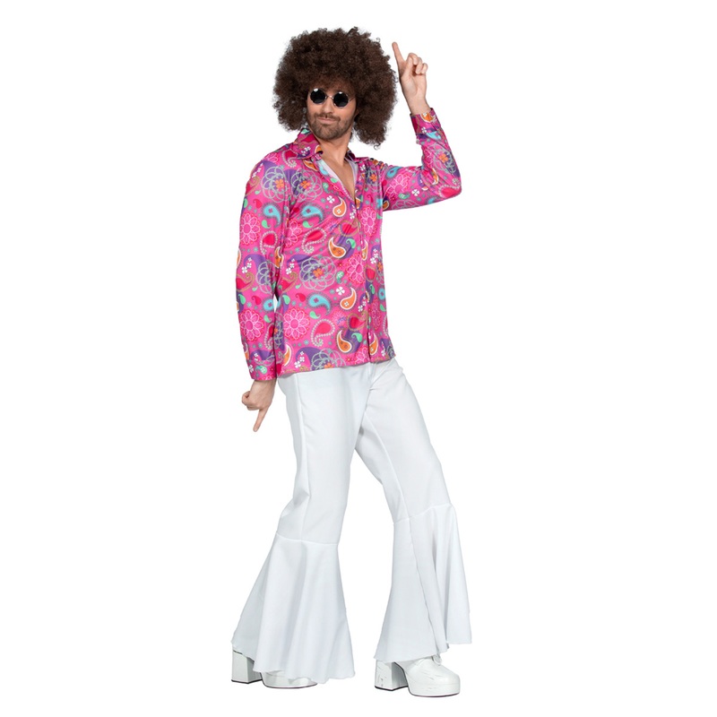 70s hippie shirt for men pink S