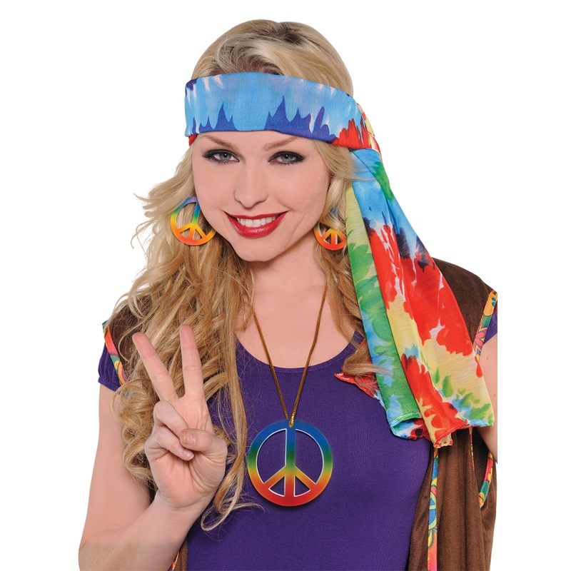 Brightly colored hippie headscarf