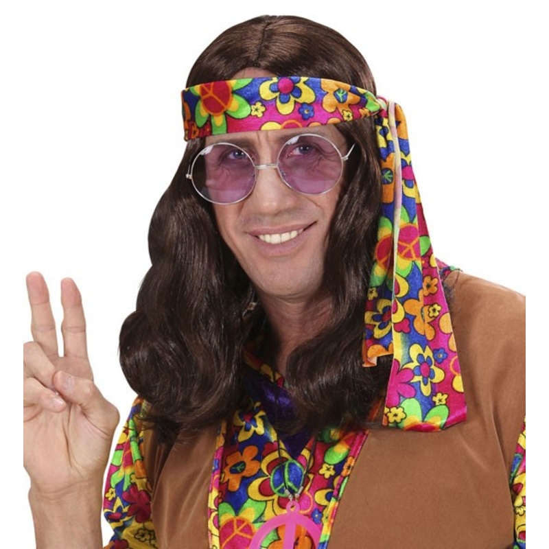 Brown hippie wig