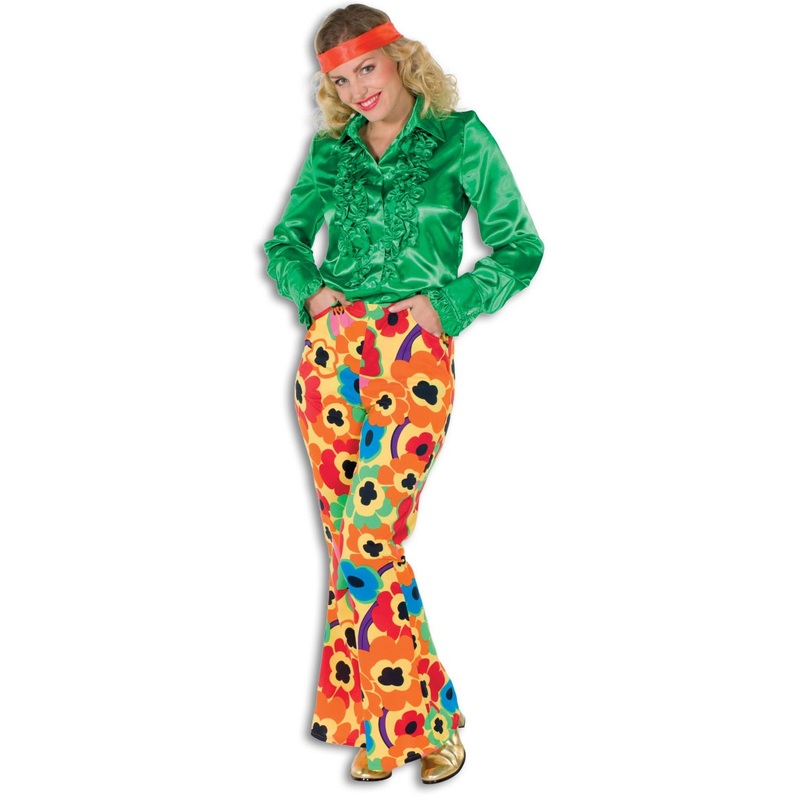 Colorful floret bell-bottoms for women 34