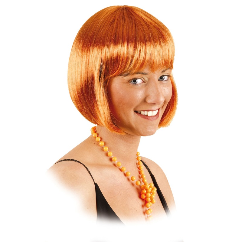 Copper-colored bob women's wig