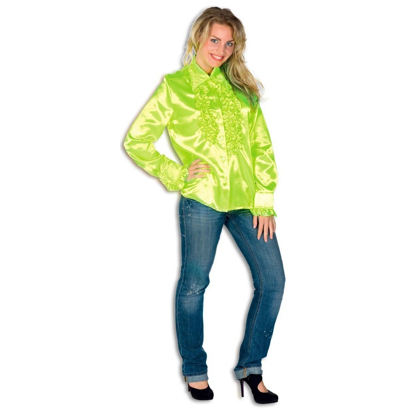 Disco ruffled blouse neon yellow 34