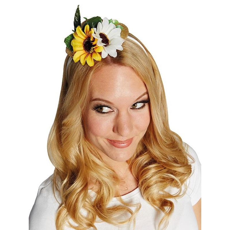 Flowery mini straw hat