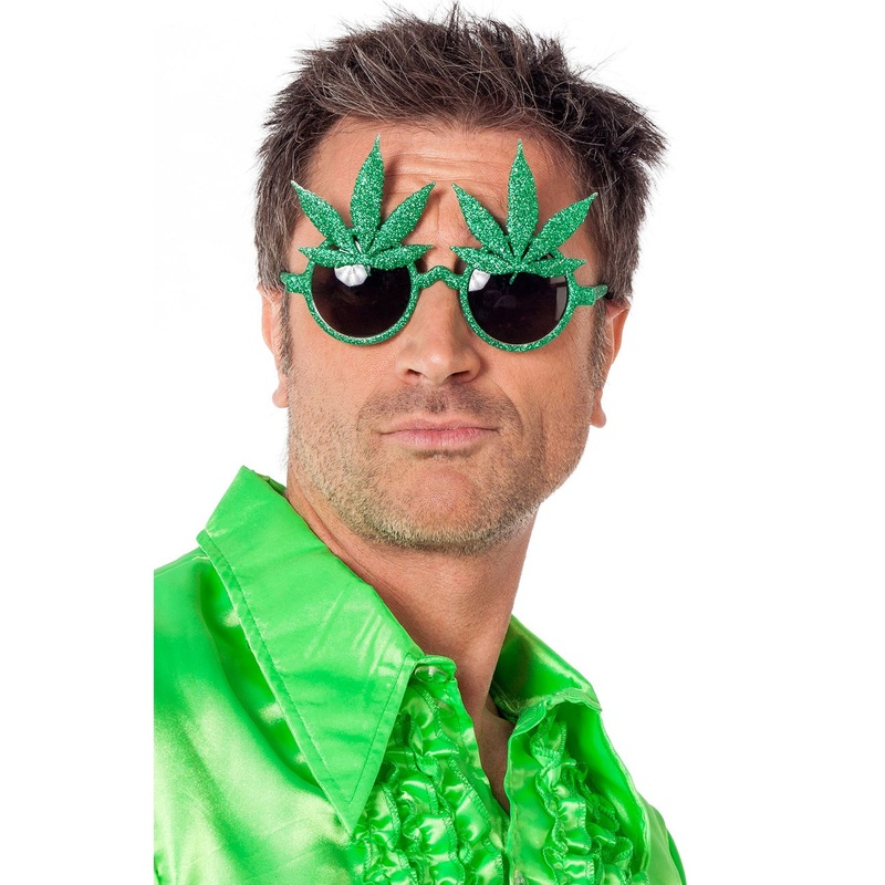 Glitter hemp glasses green