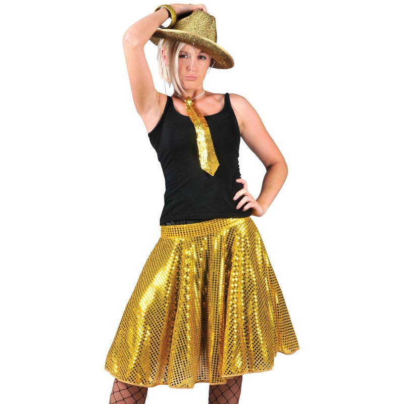 Glitter sequin skirt gold