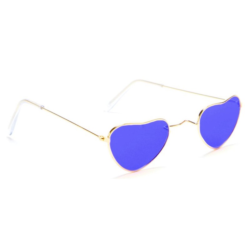 Heart hippie glasses blue