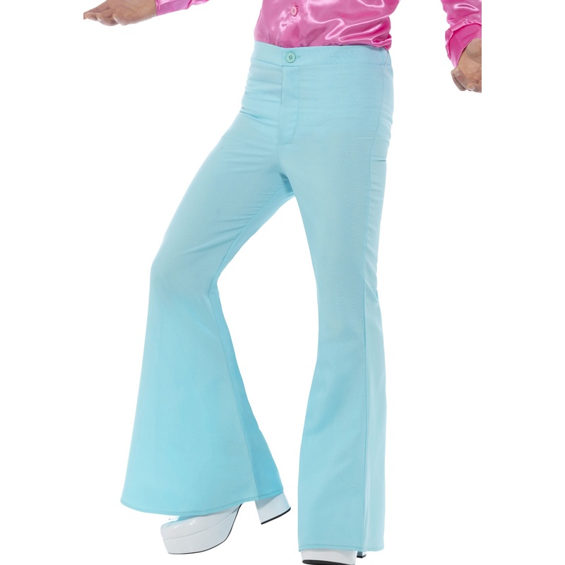 Ice blue men's flared pants 70s style M