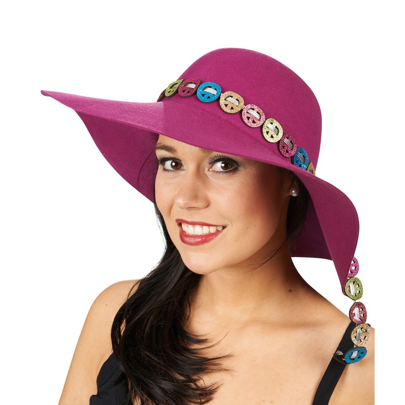 Love And Peace floppy hat purple