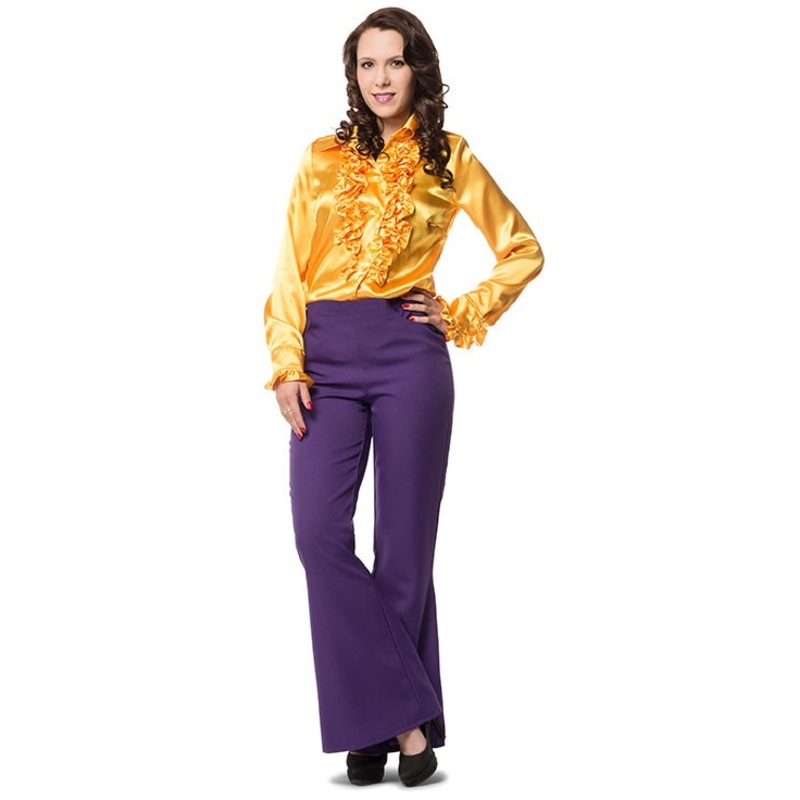 Marina purple flared trousers for women 34