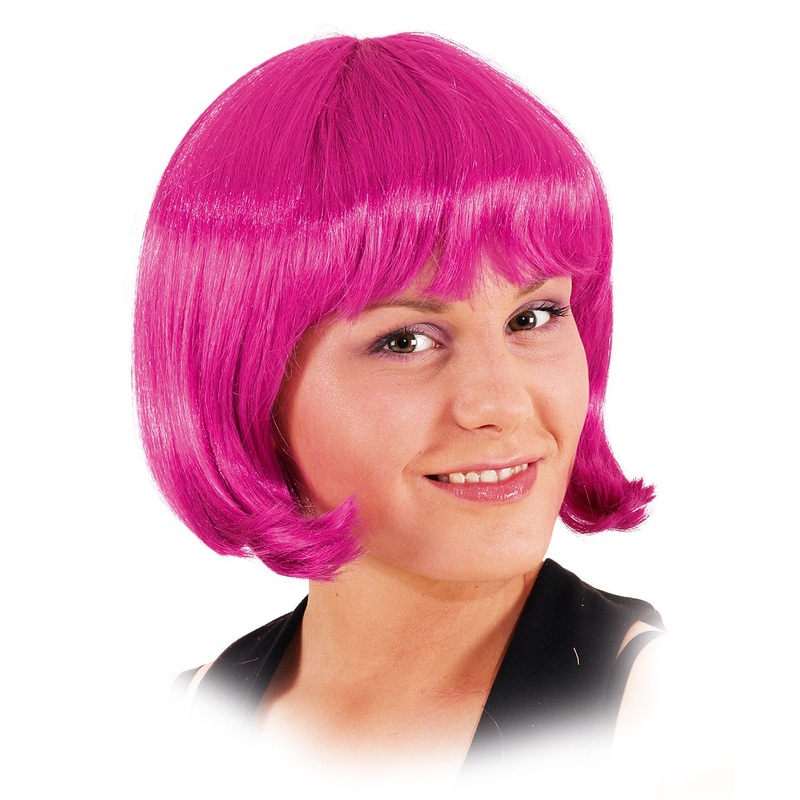 Pink bob ladies wig