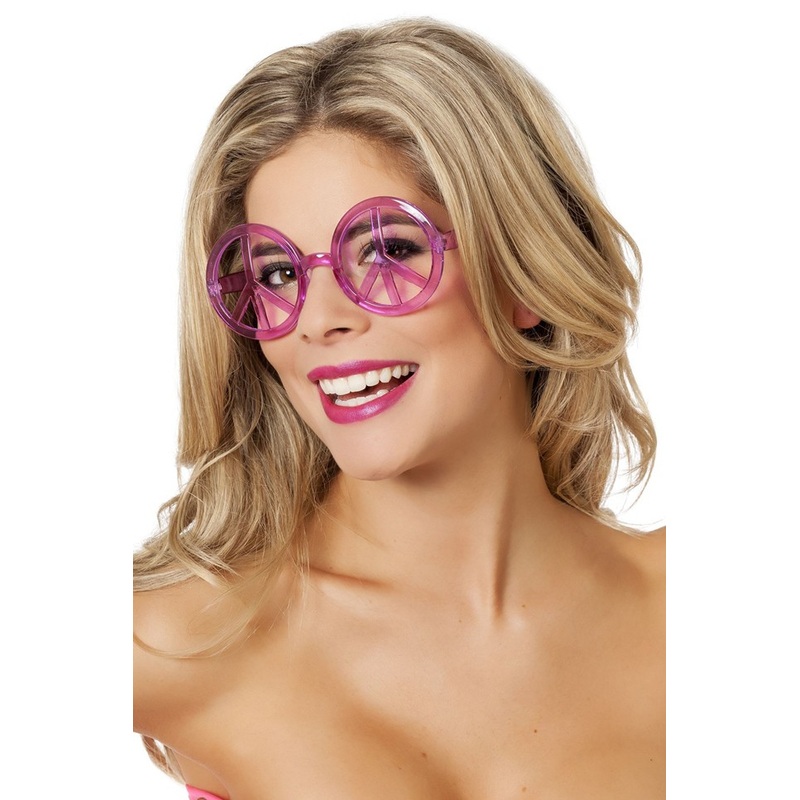 Pink peace sign party glasses