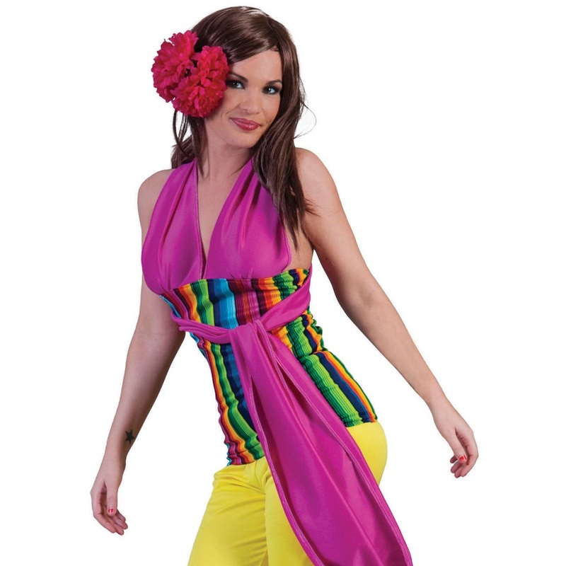 Purple and colorful rainbow halter top