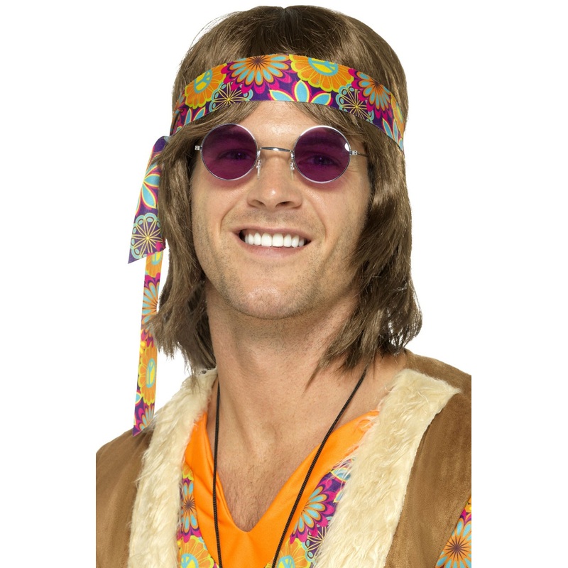 Purple round hippie glasses