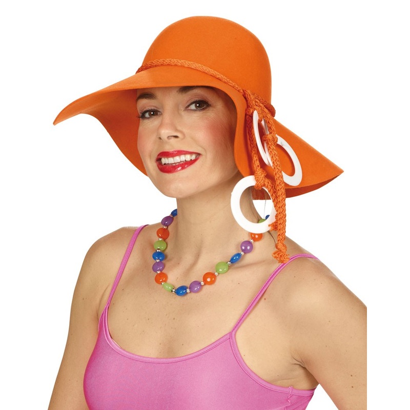 Retro 70s floppy hat orange