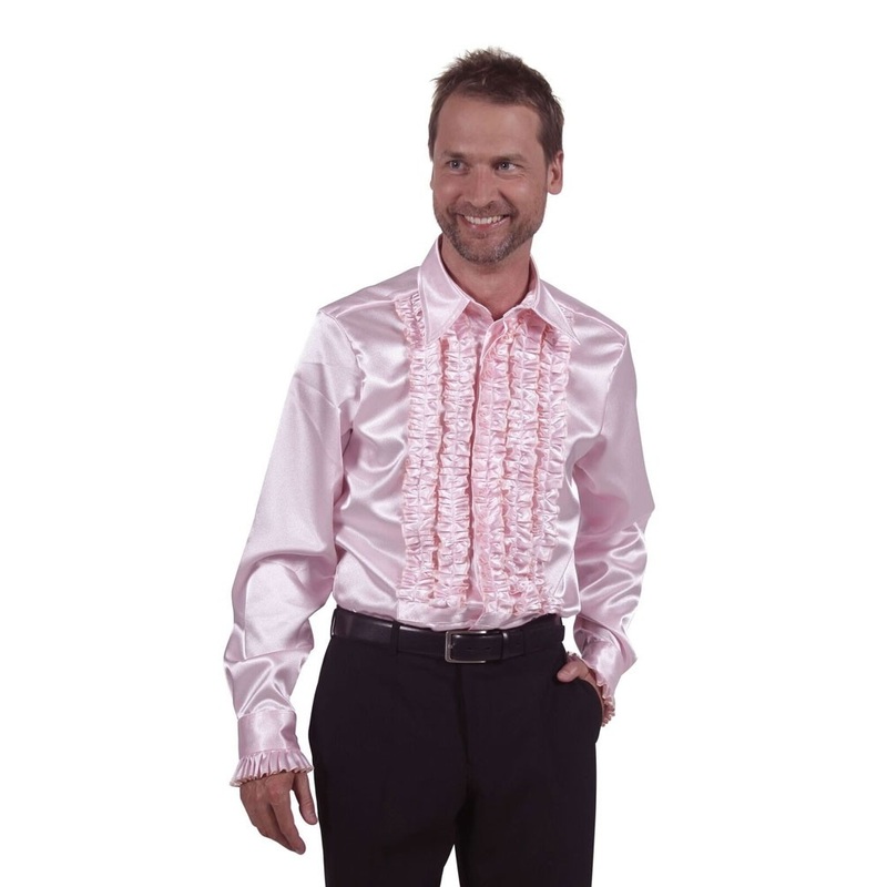 Ruffle shirt pop star in pink S