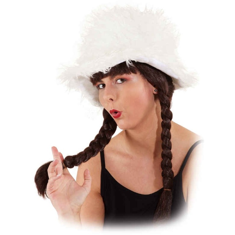 White party plush hat unisex
