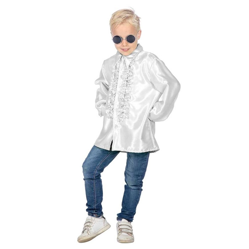White ruffled shirt Julian for children 128