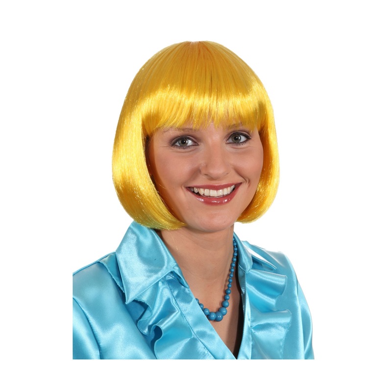 Yellow hippie bob wig