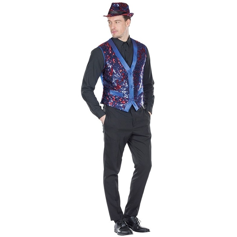 Blue entertainer vest for men 48