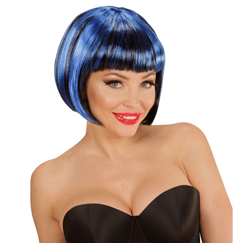Blue women's bob wig