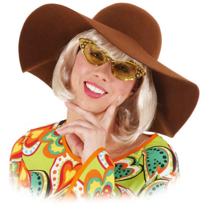 Brown hippie floppy hat