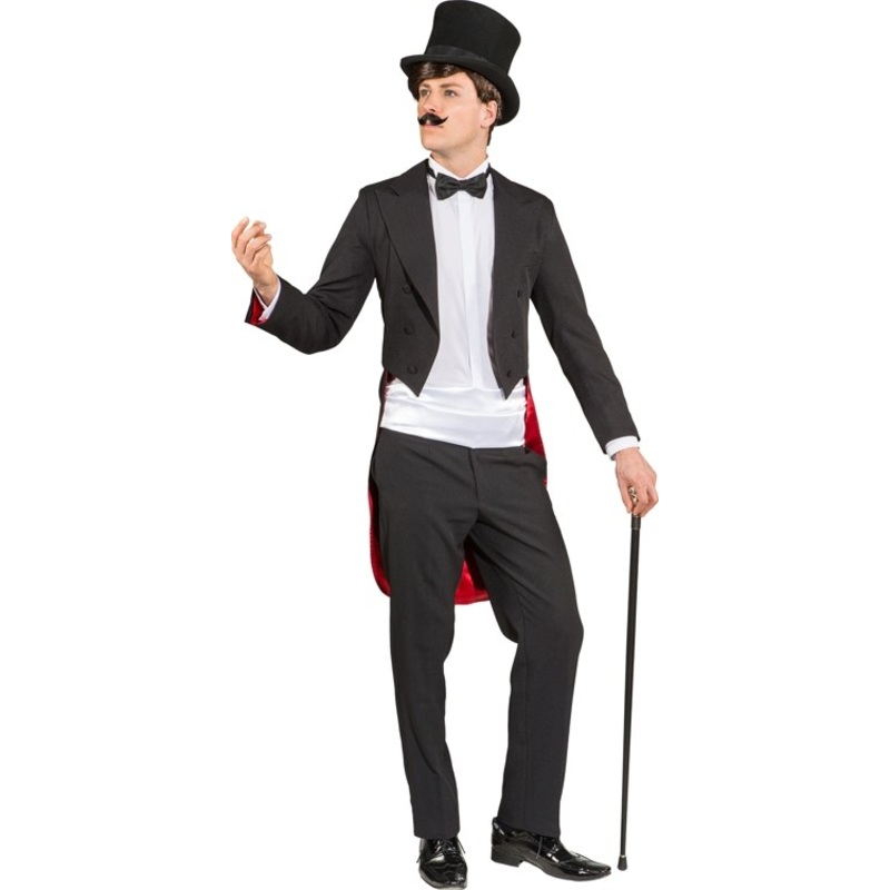 Classic tailcoat in black and red 48-50