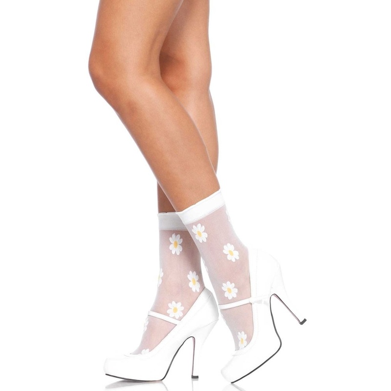 Cute socks with daisies 20DEN