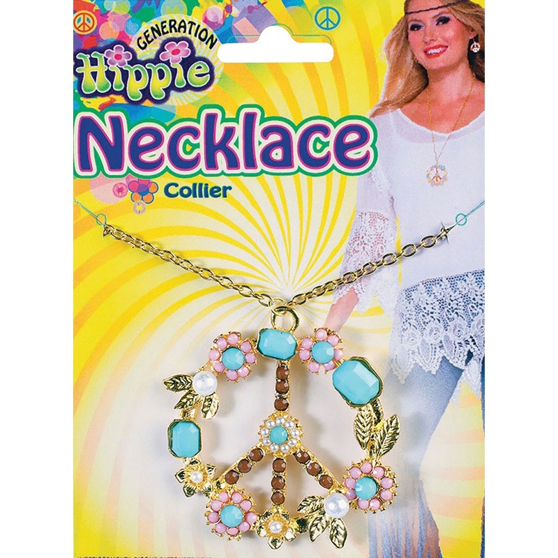Flower Power Hippie Peace Necklace