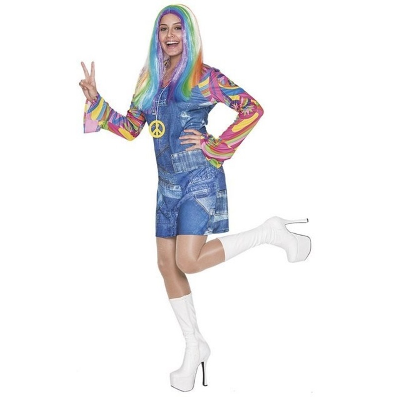Hippie jeans look ladies dress incl. Chain